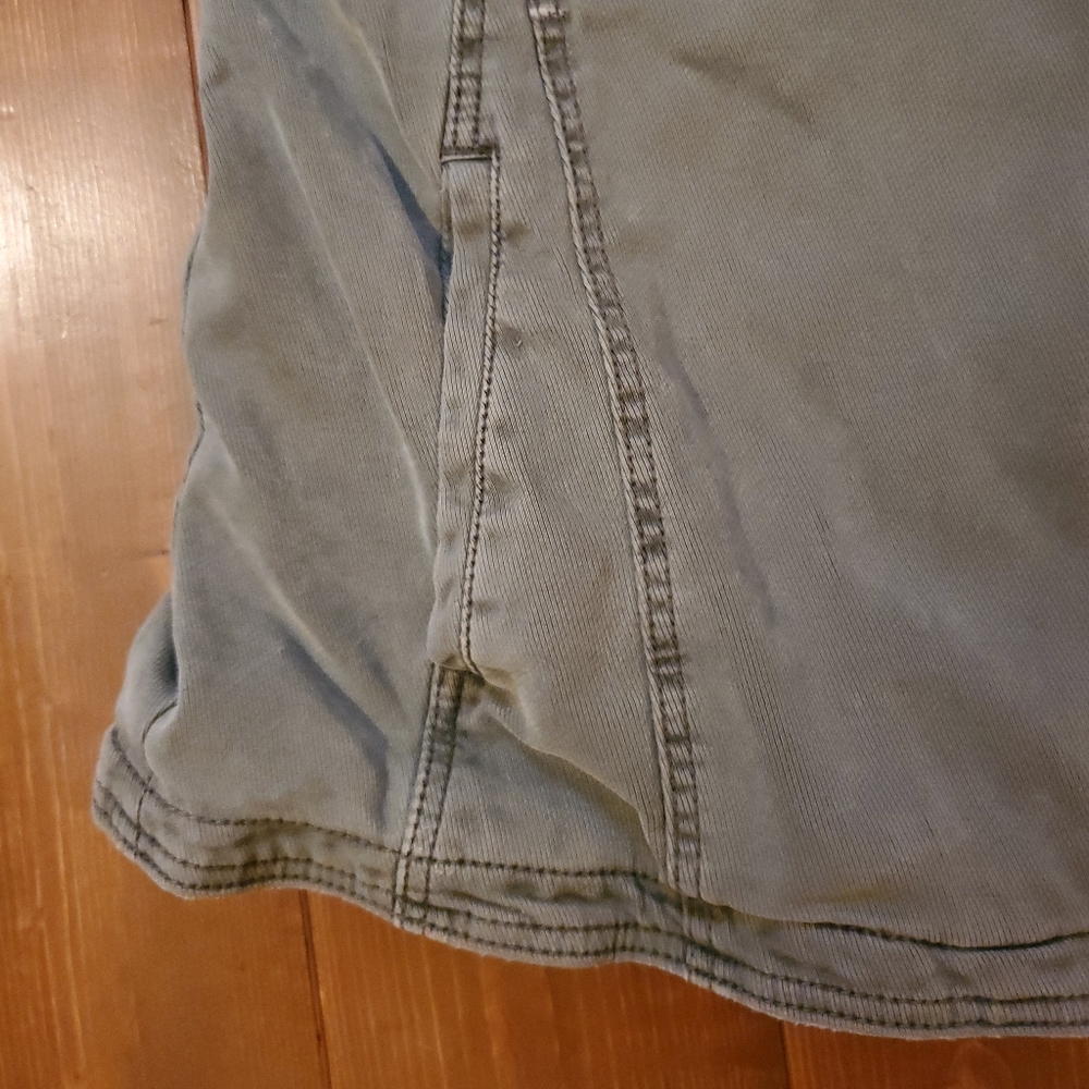 Anthropologie Green Fatigue Asymmetric Zip Button Lined Jacket w/ Pockets Small - Picture 5 of 15